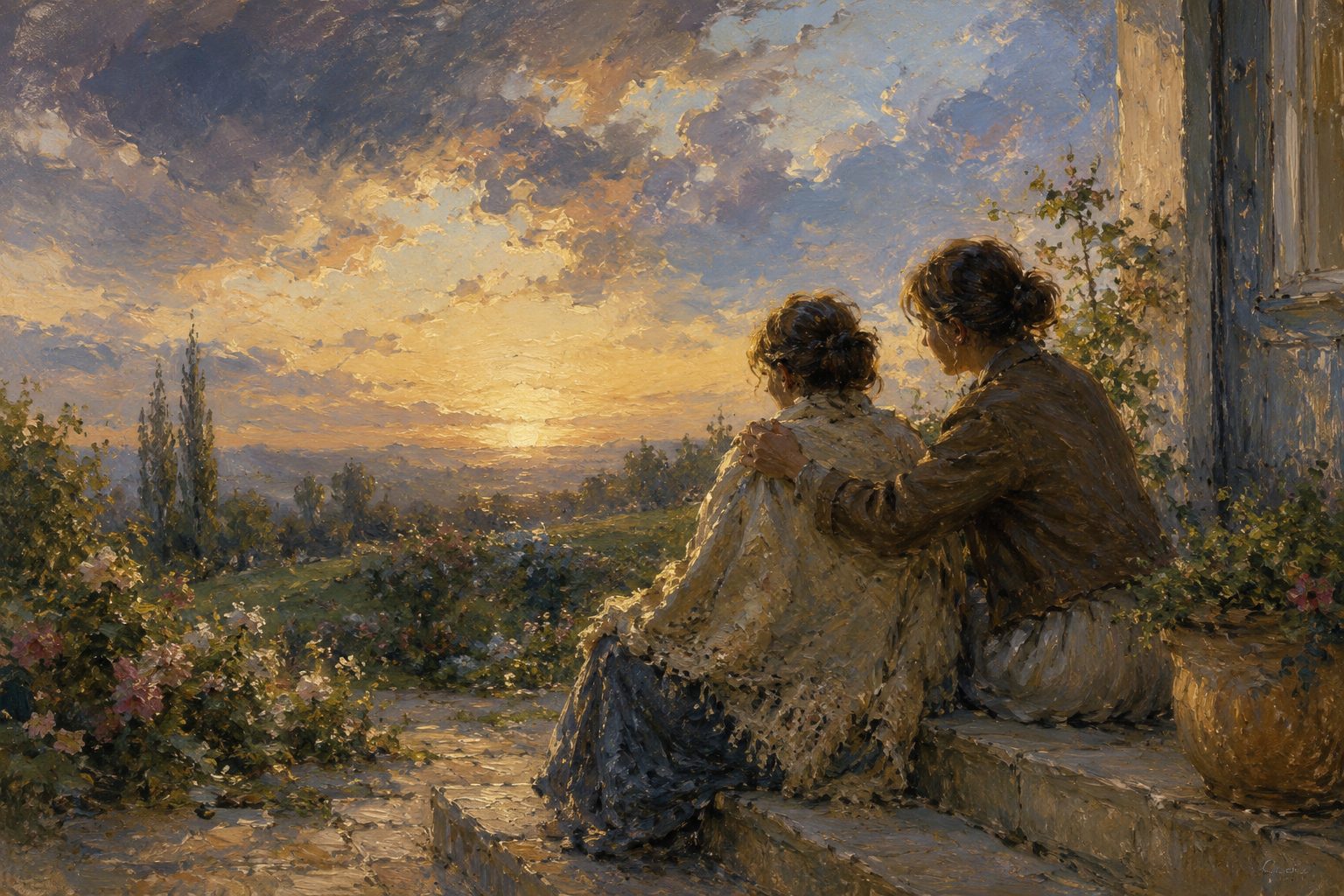 Pintura impresionista de una manta abrigando a alguien al amanecer, sobre el brote psicótico y su recuperación